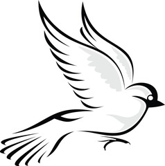 Flying pigeon. Symbol of world. Pigeon. Symbol of love, freedom
