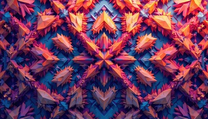 Geometric shapes form a complex, repeating pattern , square, triangle, contemporary