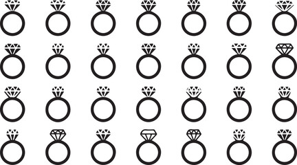 Elegant Diamond Engagement Ring Vector Design Perfect for Wedding and Jewelry Design Inspirations