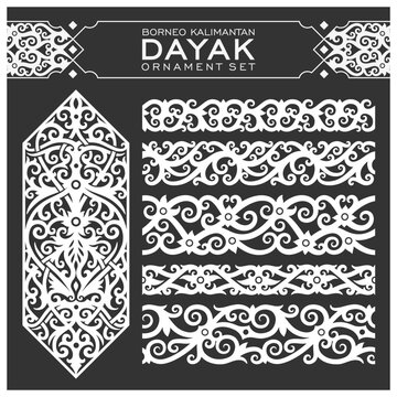 Borneo kalimantan dayak ornament set	