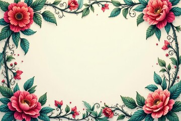Intricate floral damask, swirling vines and leaves, texture, background pattern, textile