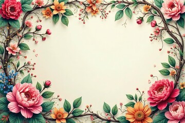 Intricate floral damask, swirling vines and blossoms, print, vine, background