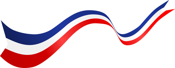 Blue White and Red American Flag Wavy Ribbon Corner Border Illustration