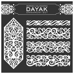 Borneo kalimantan dayak ornament set	