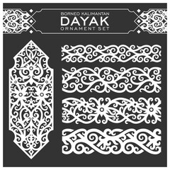 Borneo kalimantan dayak ornament set	
