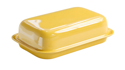 Yellow Ceramic Butter Dish with Lid Elegant Kitchen Storage