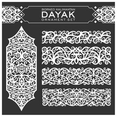 Borneo kalimantan dayak ornament set	