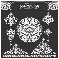 Borneo kalimantan dayak ornament set	