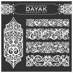 Borneo kalimantan dayak ornament set	