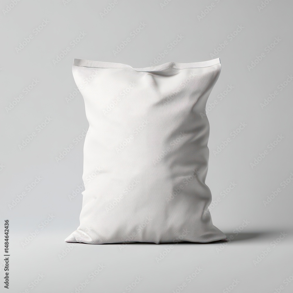 Poster 3d mockup of a wool pillowcase bag with a clean design, showing empty space for labels and wool text