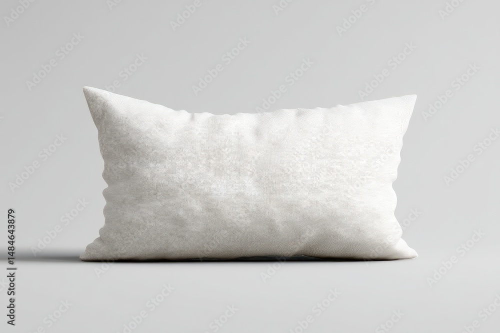 Poster blank 3d wool pillow mockup showing smooth wool texture with fibers clearly visible on a neutral sur