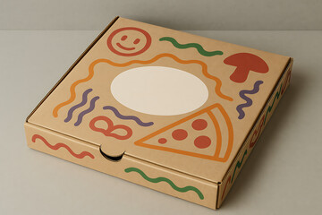 a pizza box photography mock-up to put your logo in it with creative design