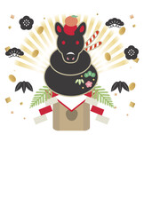 年賀2026　年賀状2026　午年　馬　午　うまどし　鏡餅　正月　干支　かわいい　はがきテンプレート