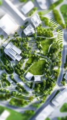 Architect planning urban greenbelt design