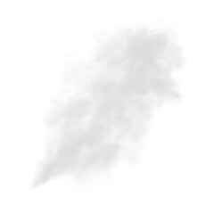 Vector realistic cloud, smoke or fog on isolated transparent background. Cloud png. Cloud, smoke, fog png.