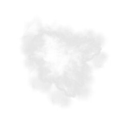 Vector realistic cloud, smoke or fog on isolated transparent background. Cloud png. Cloud, smoke, fog png.