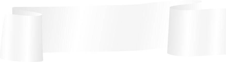 White Wavy Ribbon Corner Border Illustration