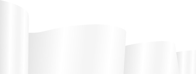 White Wavy Ribbon Corner Border Illustration