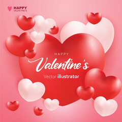 Valentine's day banner hearts shape design. Templates for social media posts backgrounds, cover, poster, banners, marketing, sales promotion copy space background