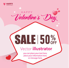 Valentine's day. Templates for social media posts backgrounds, cover, poster, banners, marketing, sales promotion copy space vector illustration background