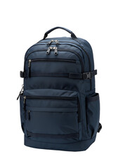 Naklejka premium Blue backpack isolated on dark background