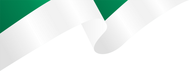 Green and White Pakistan National Flag Wavy Ribbon Corner Border Illustration