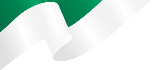 Green and White Pakistan National Flag Wavy Ribbon Corner Border Illustration