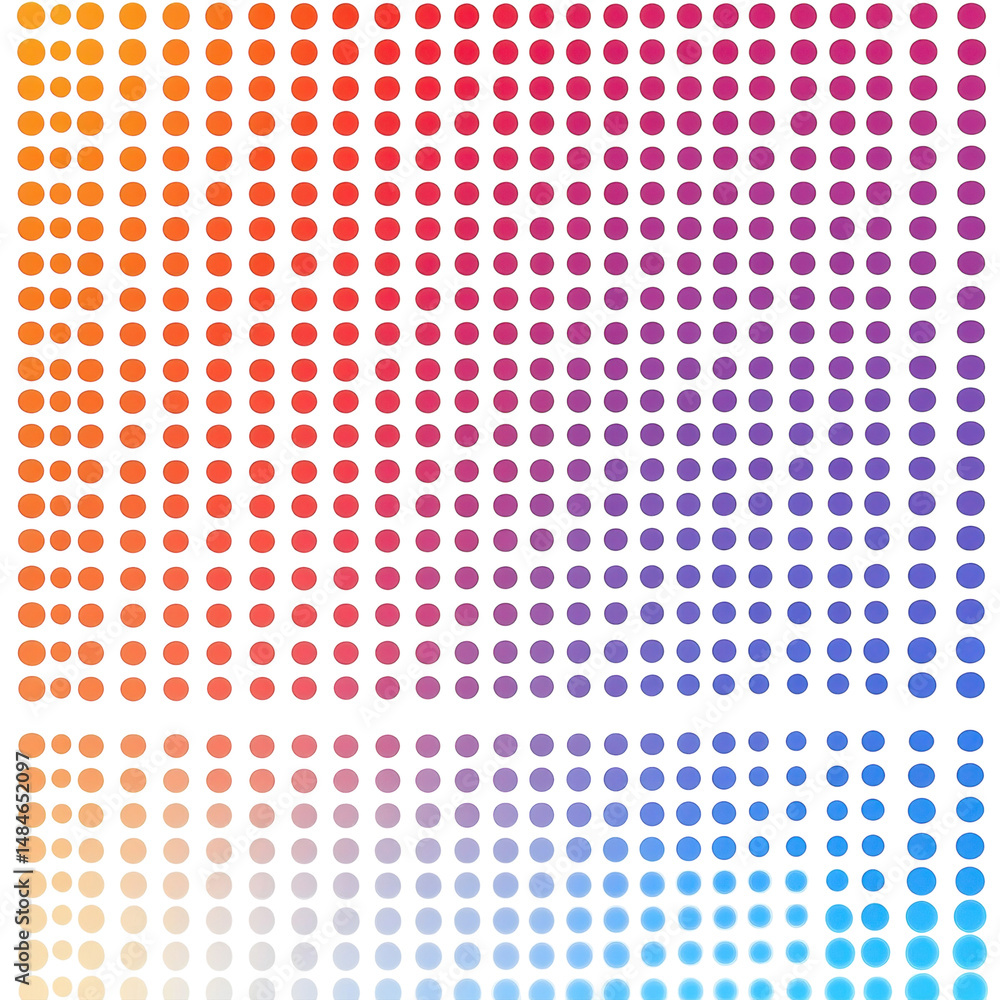 Aufkleber a mesmerizing gradient pattern of colorful dots transitioning through warm on transparent background