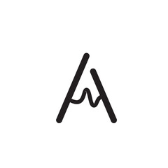 Obraz premium Abstract design of two intertwined lines forming a stylized mountain peak