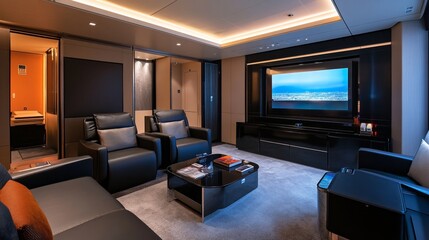 Luxury Home Cinema Room with Modern Interior Design