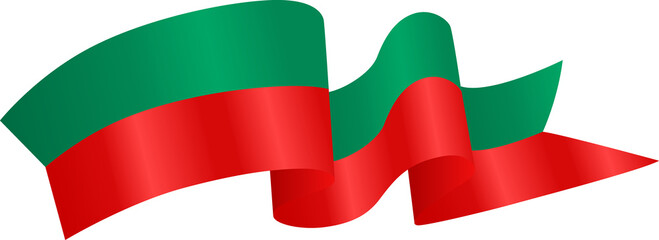 Green and Red Portugal National Flag Wavy Ribbon Corner Border Illustration