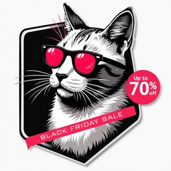 Sticker - Black Friday. Vector style. 