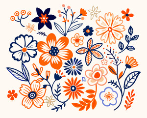 Floral seamless pattern vector illustration design showcases a spring-inspired flower texture on a pink fabric backdrop