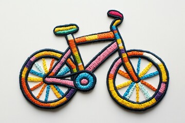 Colorful embroidered bicycle patch (2)