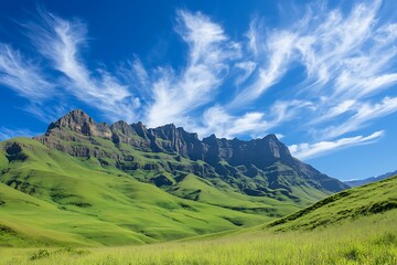 Obraz premium Majestic Green Mountain Scene Celebrating Environment Day.