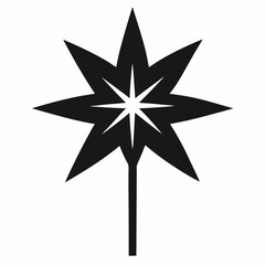 black and white star shaped