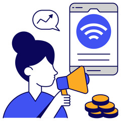 Premium download icon of mobile marketing