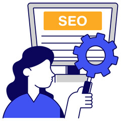 Editable design icon of seo analysis
