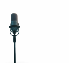 Microphone on Stand with Black Background for Recording Audio