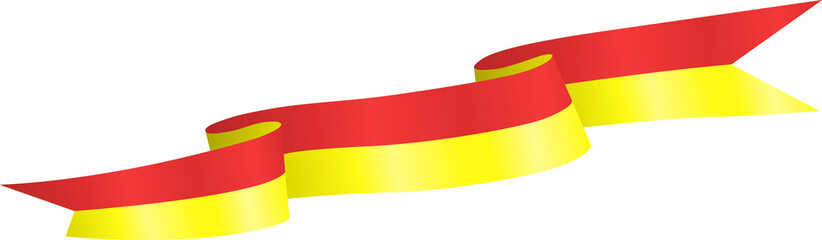 Obraz premium Red and Yellow Flag Wavy Ribbon Corner Border Illustration