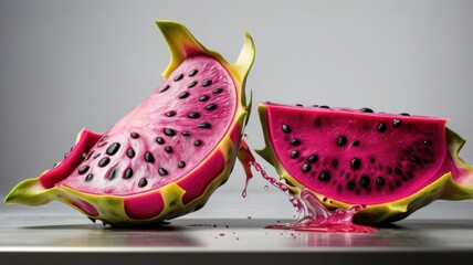 fruit, food, watermelon, isolated, dragon, fresh, sweet, dragon fruit, healthy, white, slice, red, pink, ripe, melon, tropical, exotic, dragonfruit, green, juicy, nature, dessert, vector, cactus, diet