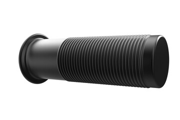 Flexible Black Handle Grip Ribbed Texture, Cylindrical Plastic Cover with Flange, Ribbed Rubber Sleeve Grip or Protection for Pipes or Tools BIKE MOTORBIKE MOTORCYCLE BMX BICYCLE VEHICLE LEVER on PNG