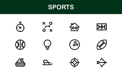 Sports Icons Collection. Minimal Line Art for Athletes and Enthusiasts.