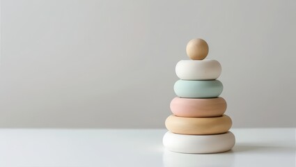 Wooden Stacking Toy Pastel Colors