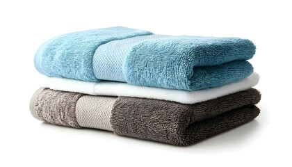 Clean soft towels on white background