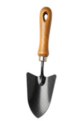 Hand trowel isolated on black