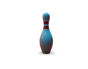 Bowling Pin Isolated on Black Background with Red Stripe Detail