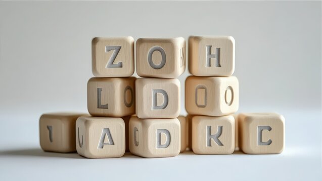 Wooden Letter Blocks Zoh Lod Adc Alphabet