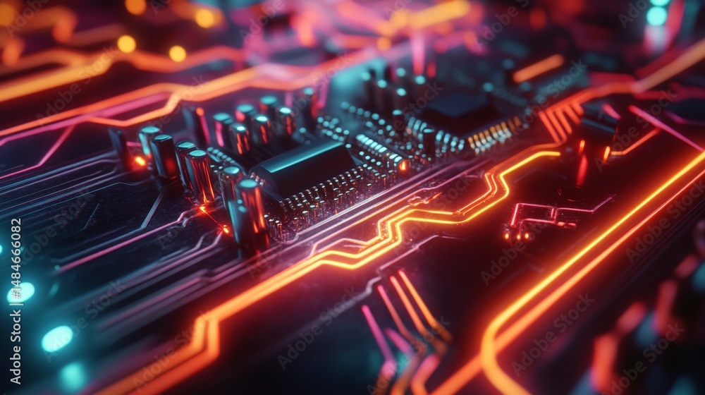 Poster high frequency amplifier circuit with npn transistor on pcb
