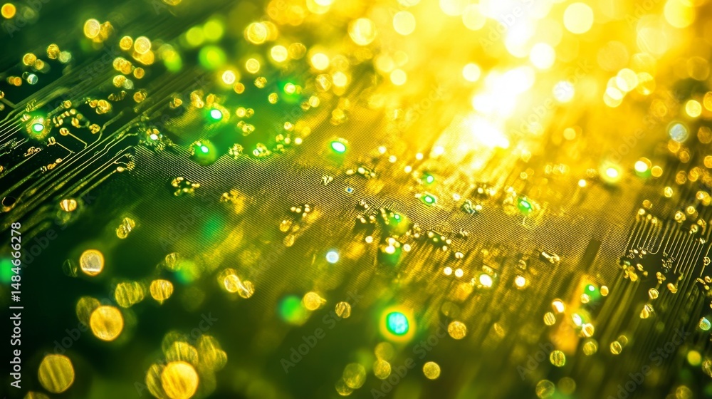 Aufkleber abstract close-up of colorful semiconductor elements and circuits